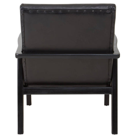 Boho Leather Accent Chair