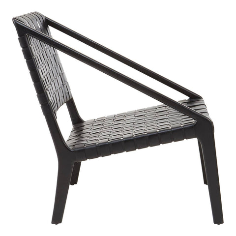 Luxe Leather Woven Teak Chair