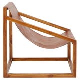 Teak & Leather Accent Chair