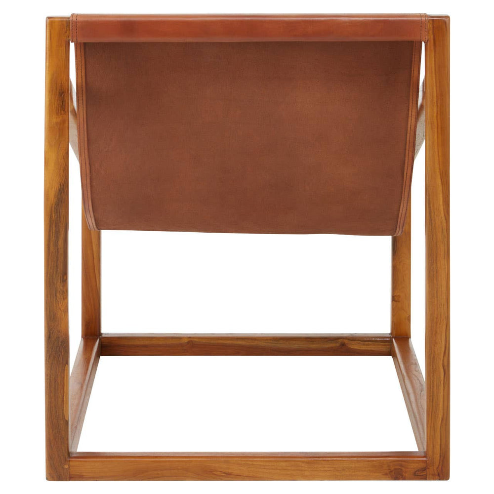 Teak & Leather Accent Chair