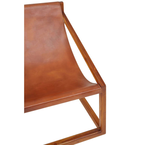 Teak & Leather Accent Chair