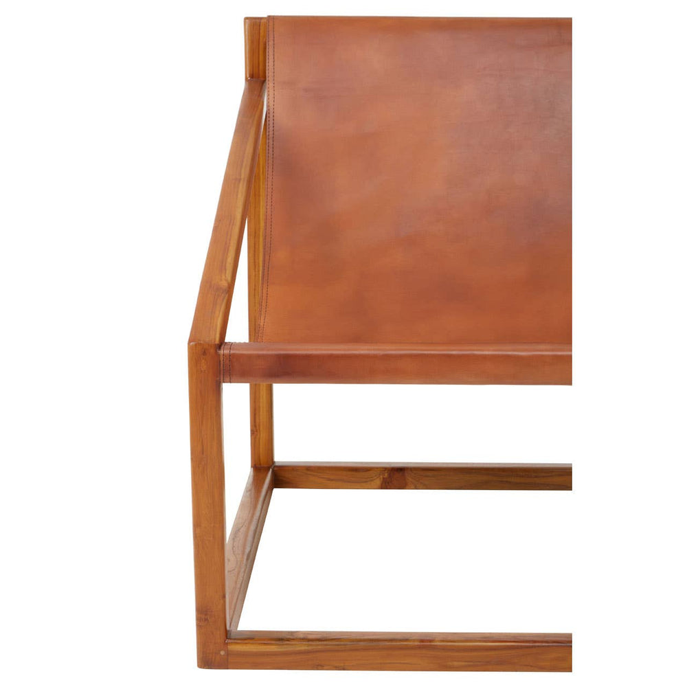 Teak & Leather Accent Chair