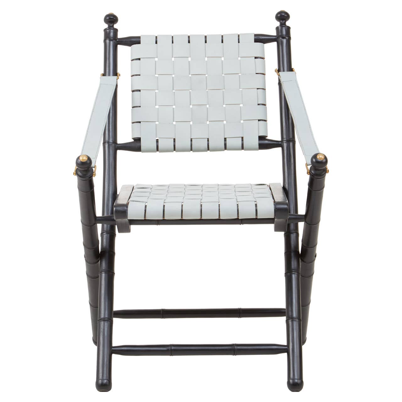 Modern Leather Strap Accent Chair
