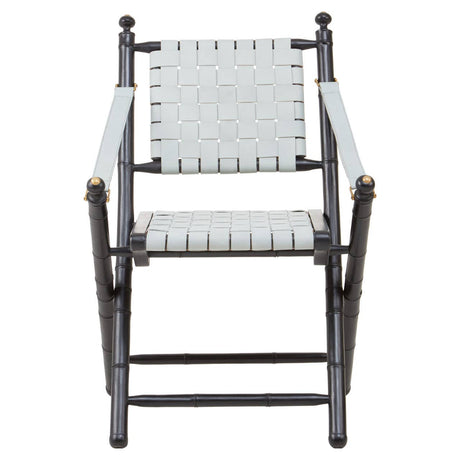 Modern Leather Strap Accent Chair