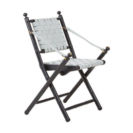 Modern Leather Strap Accent Chair
