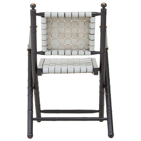 Modern Leather Strap Accent Chair