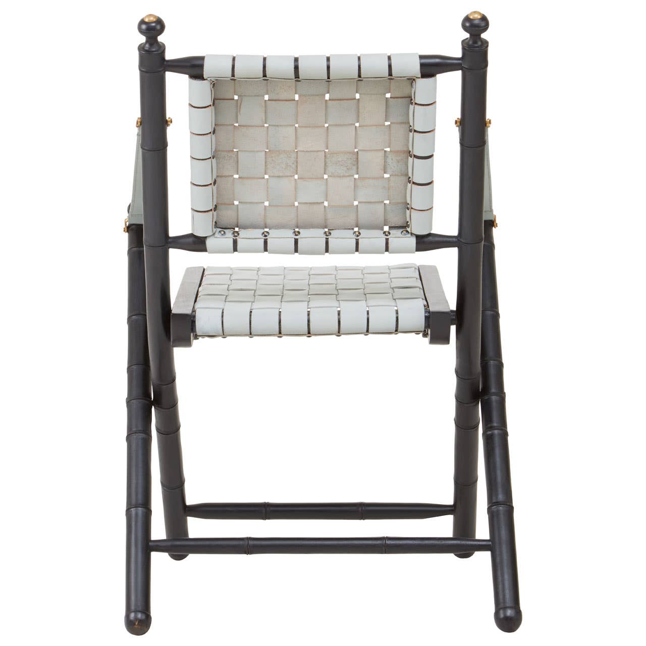 Modern Leather Strap Accent Chair