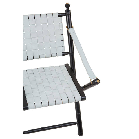 Modern Leather Strap Accent Chair