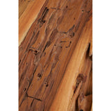 Kendari Teak Wood Stool featuring a rich, warm brown finish with visible wood grain patterns and natural variations, showcasing its sturdy construction and elegant design suitable for home decor