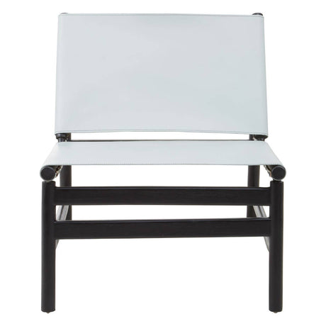 Luxe Grey Leather Accent Chair