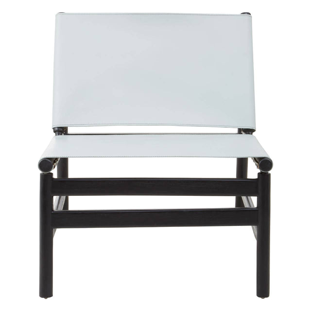 Luxe Grey Leather Accent Chair