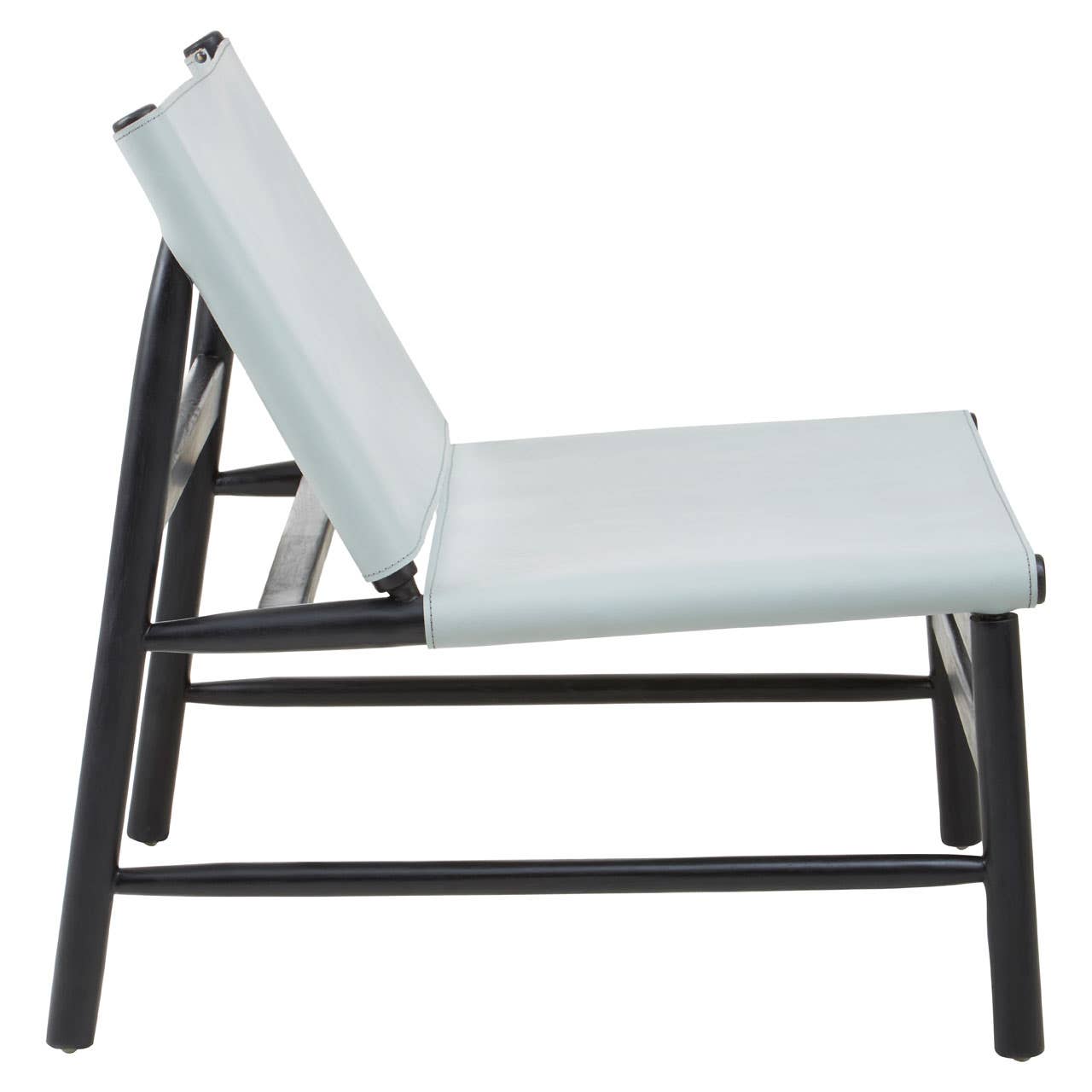 Luxe Grey Leather Accent Chair