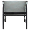 Luxe Grey Leather Accent Chair