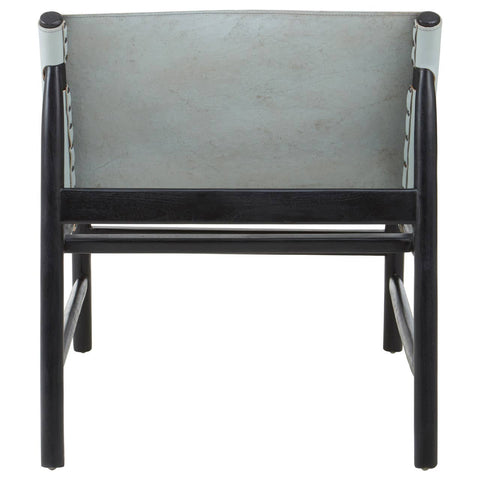 Luxe Grey Leather Accent Chair