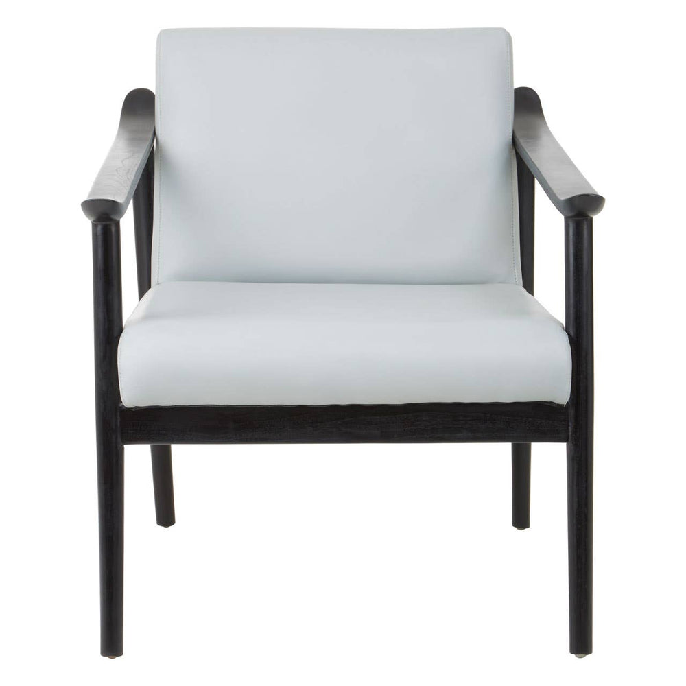 Sleek Grey Leather Accent Chair