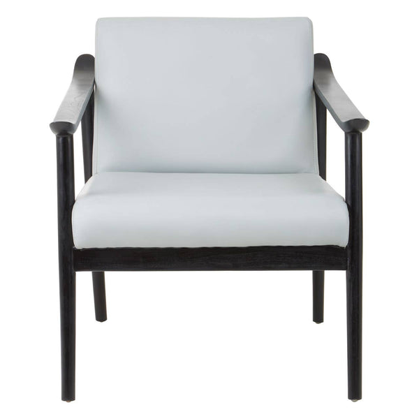 Sleek Grey Leather Accent Chair