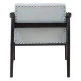Sleek Grey Leather Accent Chair