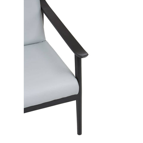 Sleek Grey Leather Accent Chair