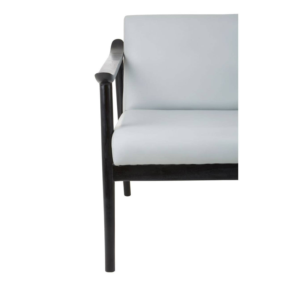 Sleek Grey Leather Accent Chair
