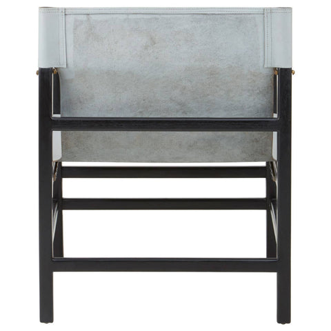 Modest Grey Leather Accent Chair