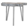 Teak Wood Silver Side Table