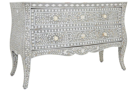 Artisan Floral Inlay Drawer Chest
