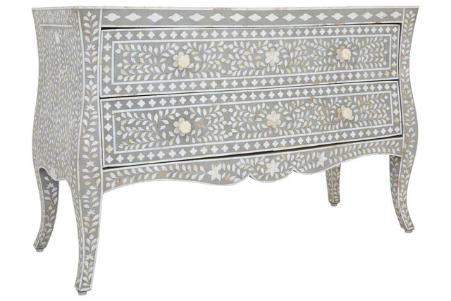 Artisan Floral Inlay Drawer Chest