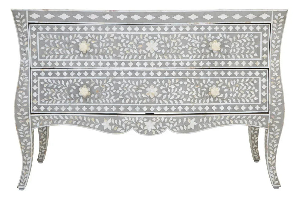 Artisan Floral Inlay Drawer Chest