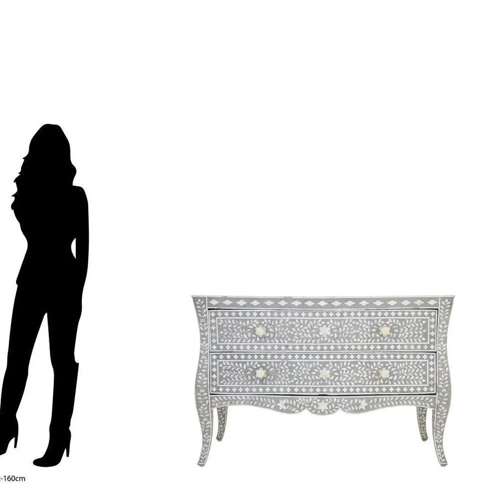 Artisan Floral Inlay Drawer Chest