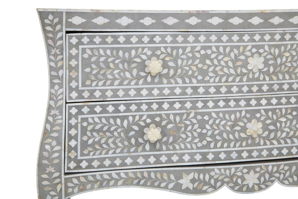 Artisan Floral Inlay Drawer Chest