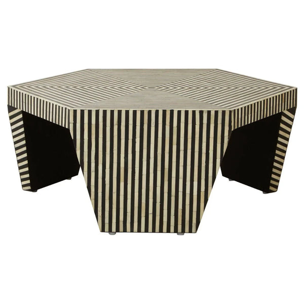 Striped Bone Inlay Coffee Table