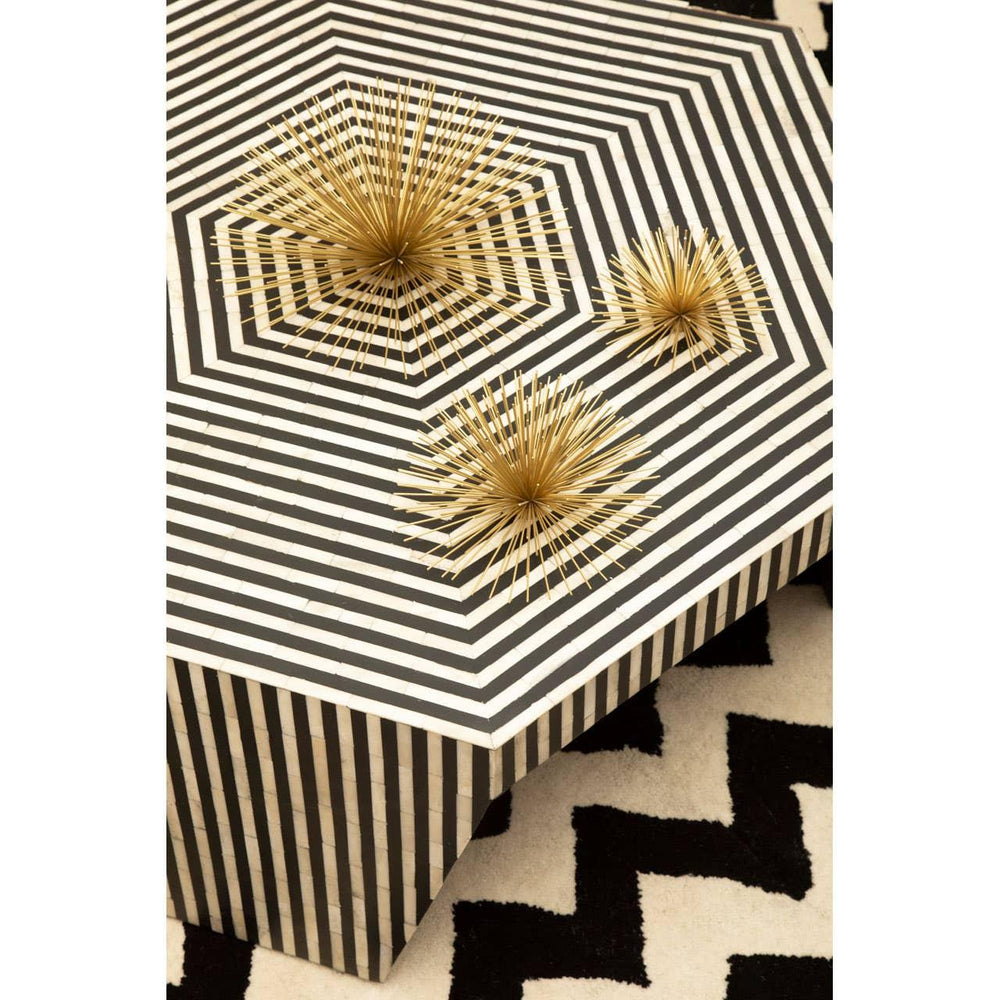 Striped Bone Inlay Coffee Table