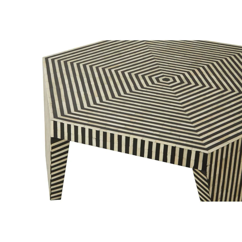 Striped Bone Inlay Coffee Table