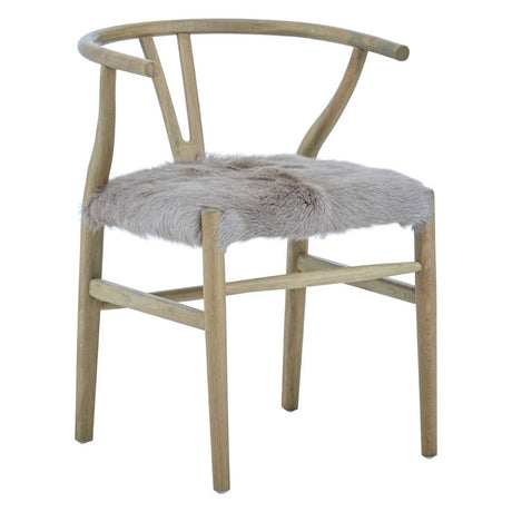 Oak Fur Accent Chair