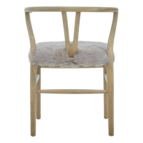 Oak Fur Accent Chair