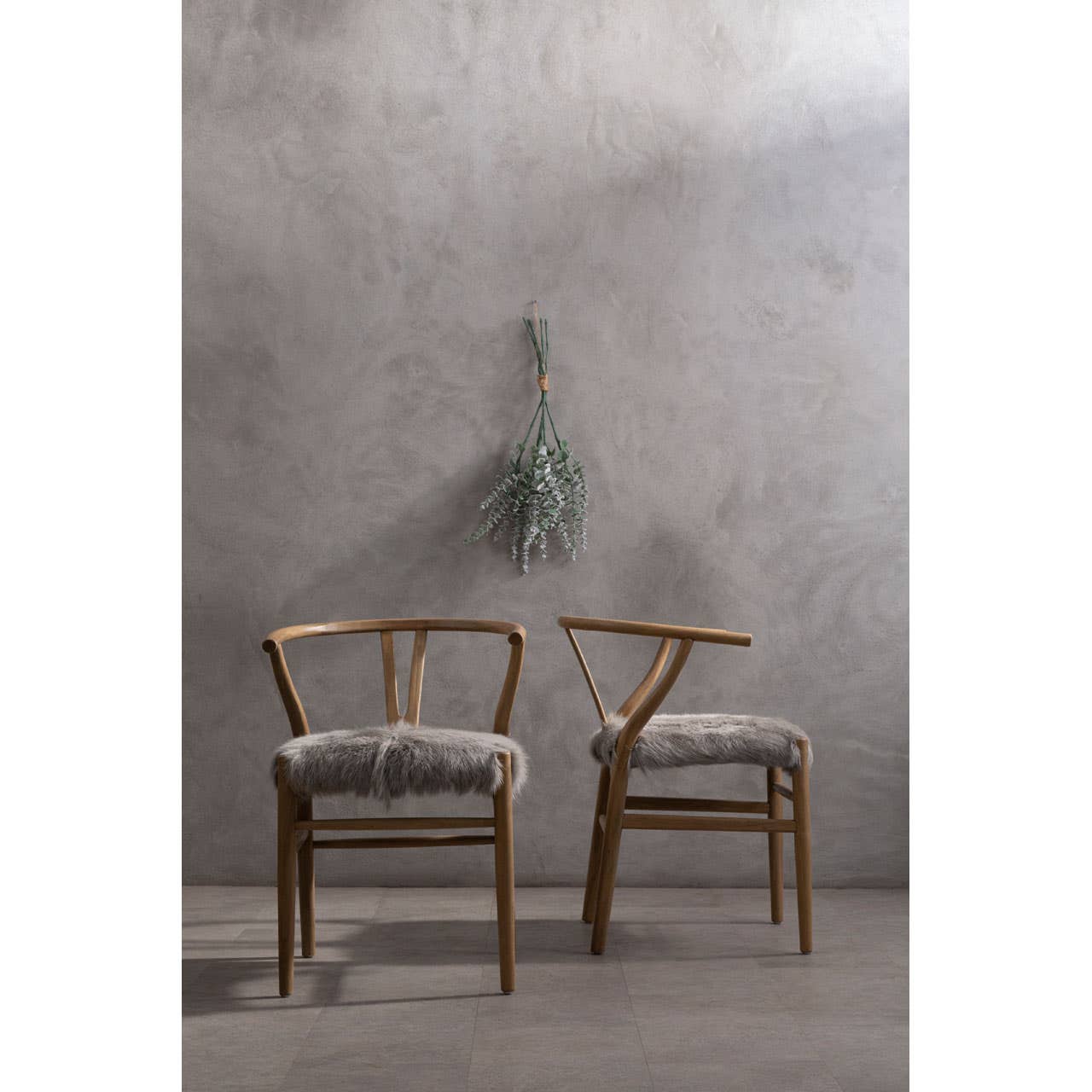 Oak Fur Accent Chair