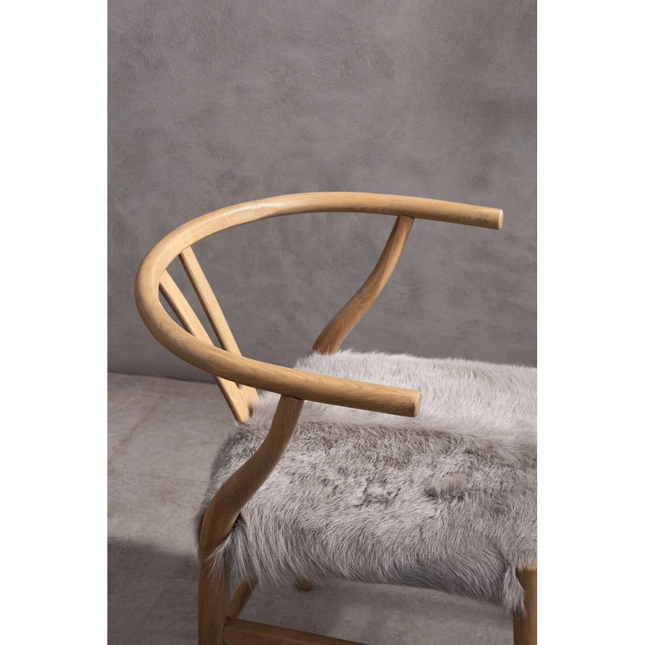 Oak Fur Accent Chair