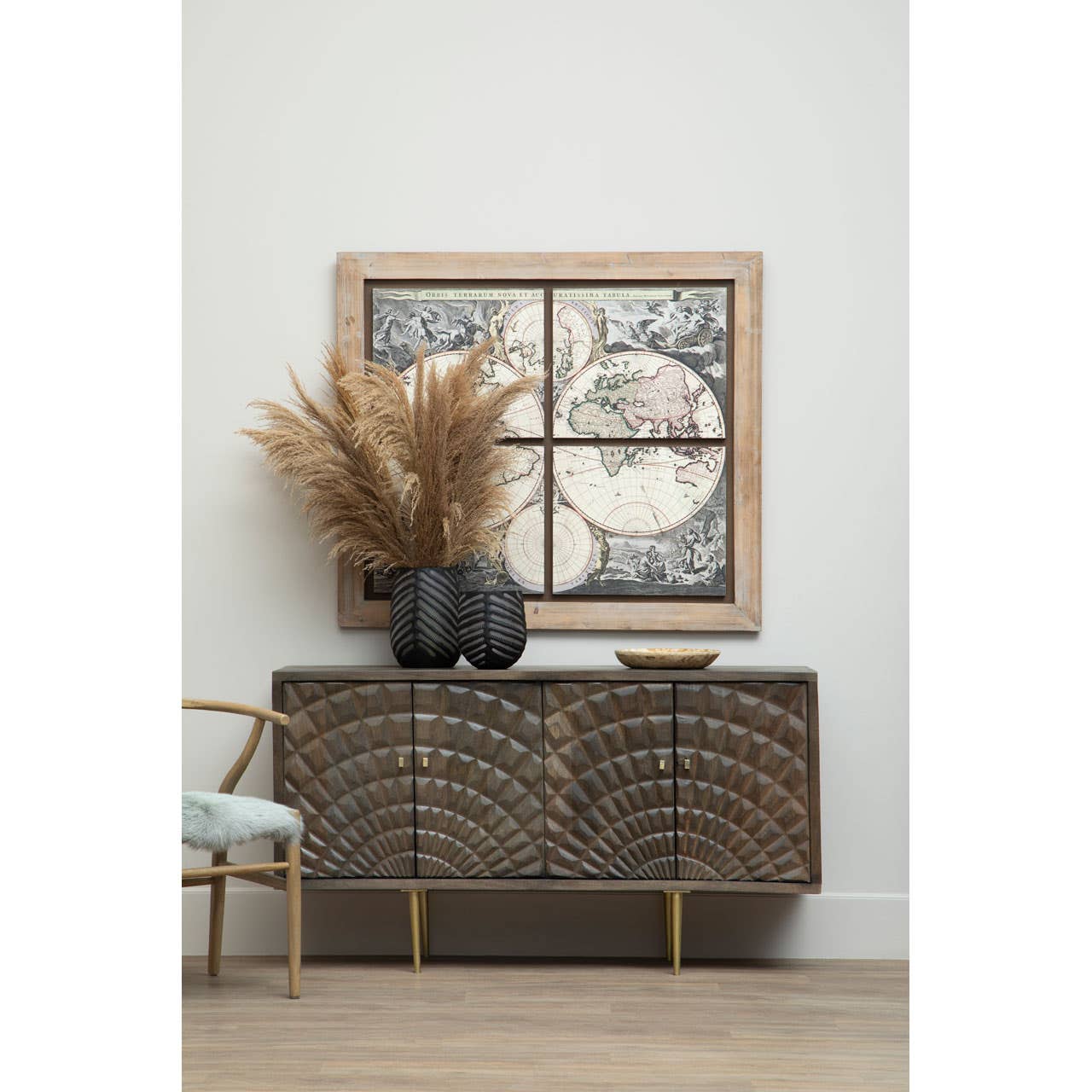Oak Fur Accent Chair