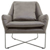 Modern Grey Leather Accent