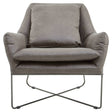 Modern Grey Leather Accent