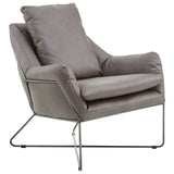 Modern Grey Leather Accent