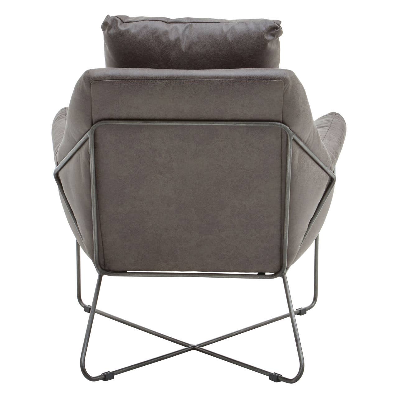 Modern Grey Leather Accent