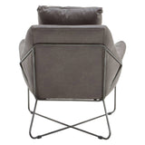 Modern Grey Leather Accent
