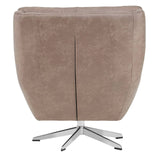 Swivel Brown Leather Armchair