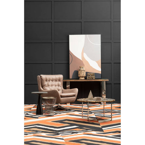 Swivel Brown Leather Armchair