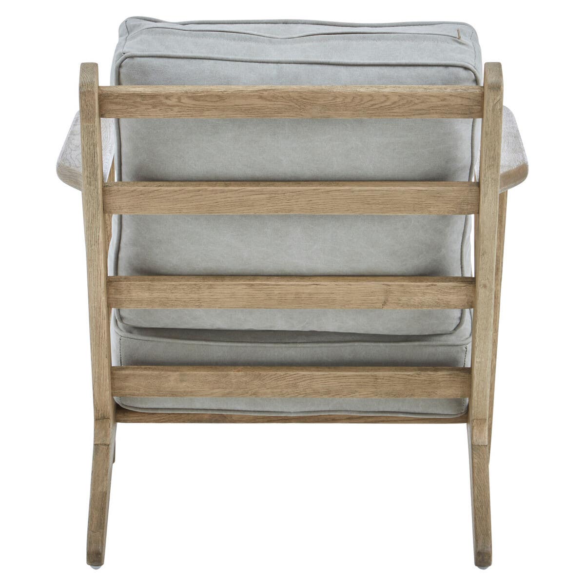 Oak Frame Grey Linen Chair