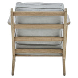 Oak Frame Grey Linen Chair