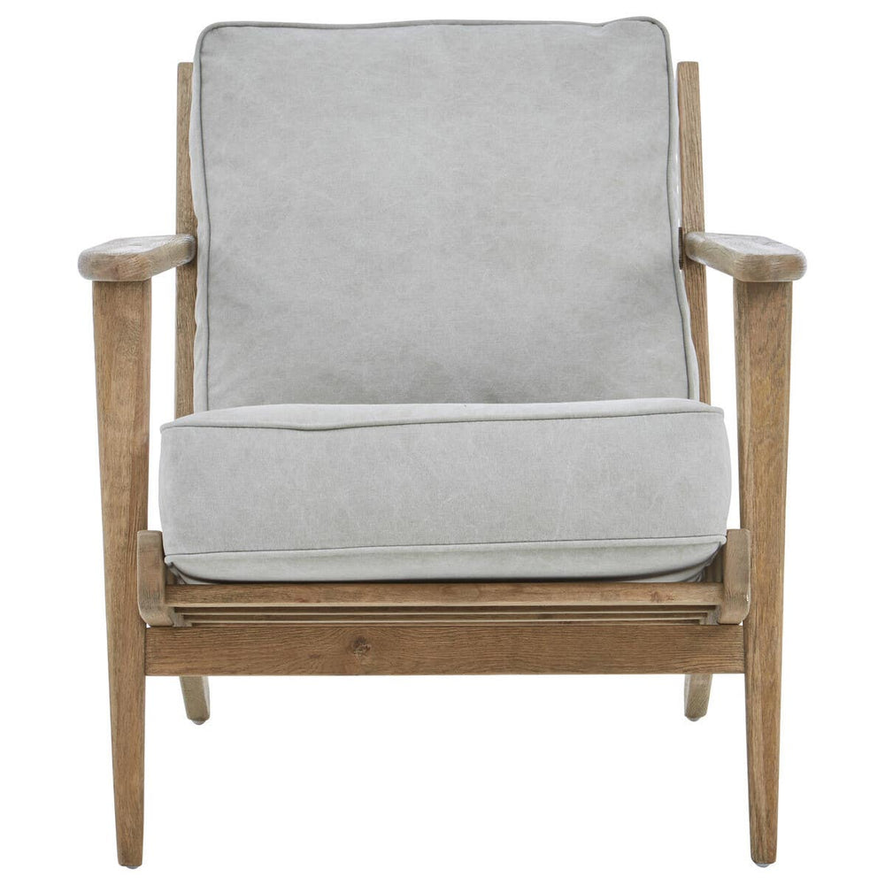 Oak Frame Grey Linen Chair