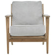 Oak Frame Grey Linen Chair