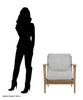 Oak Frame Grey Linen Chair
